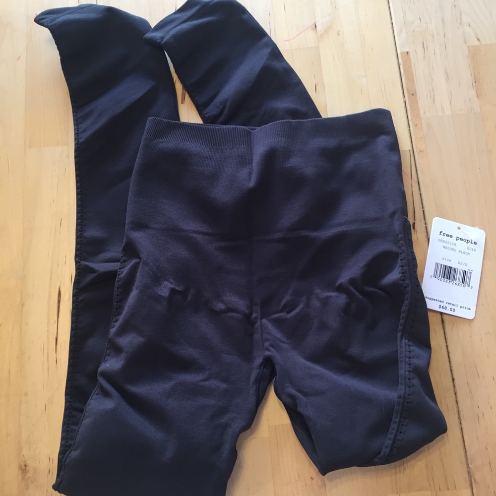 NWT Free People - High Waist Black Leggings - Picture 4 of 5